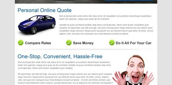 auto insurance landing page