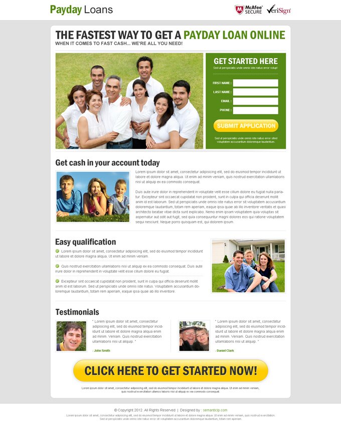 high-converting-payday-loan-landing-page-design High converting landing page design on affordable price.
