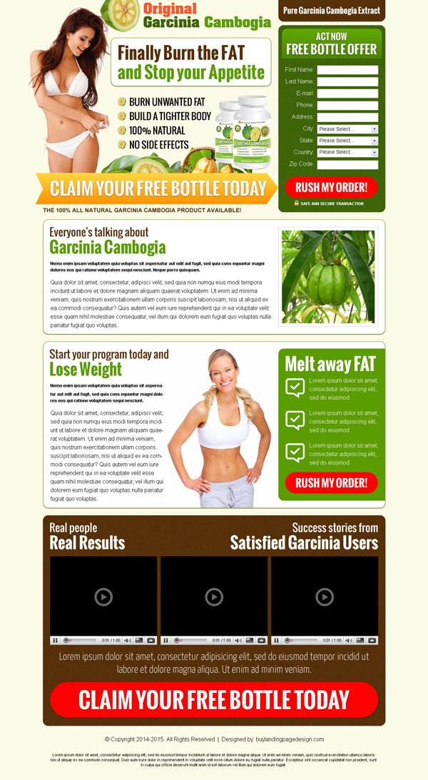 pure garcinia cambogia extract to lose your weight product selling lead capture landing page design template from https://www.buylandingpagedesign.com/preview/pure-garcinia-cambogia-extract-lp-003/1268