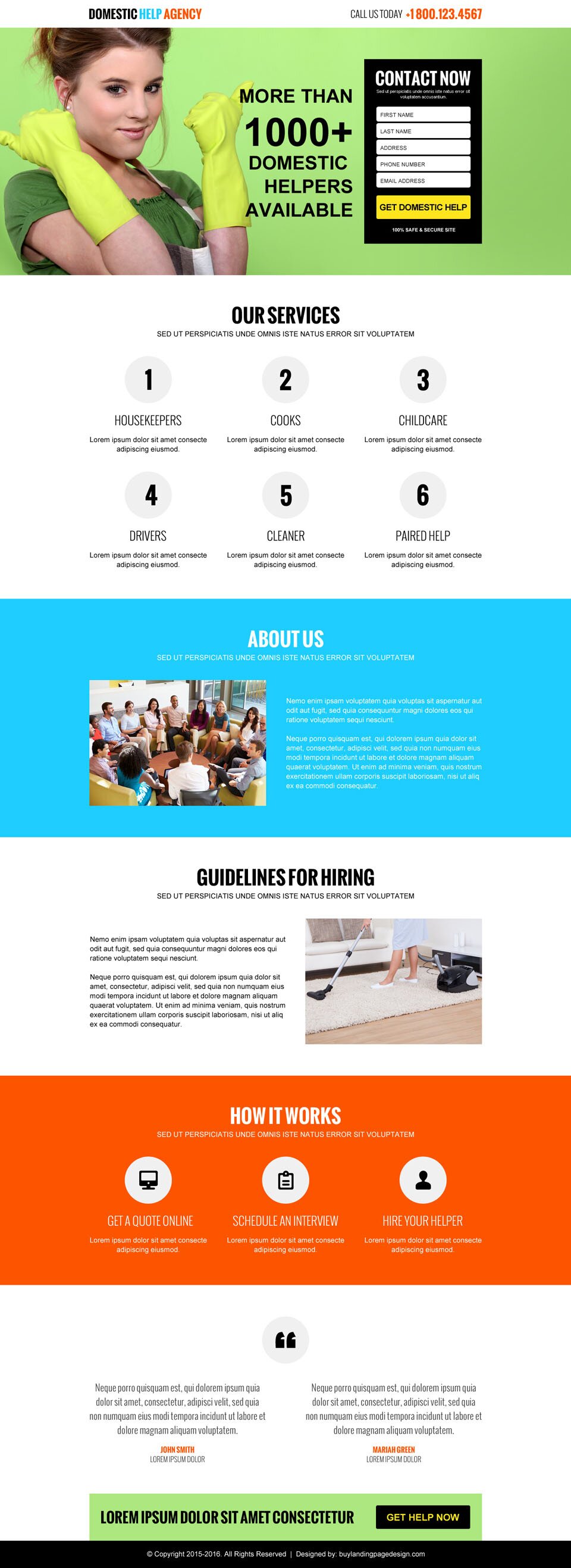 Domestic Help Services Landing Pages