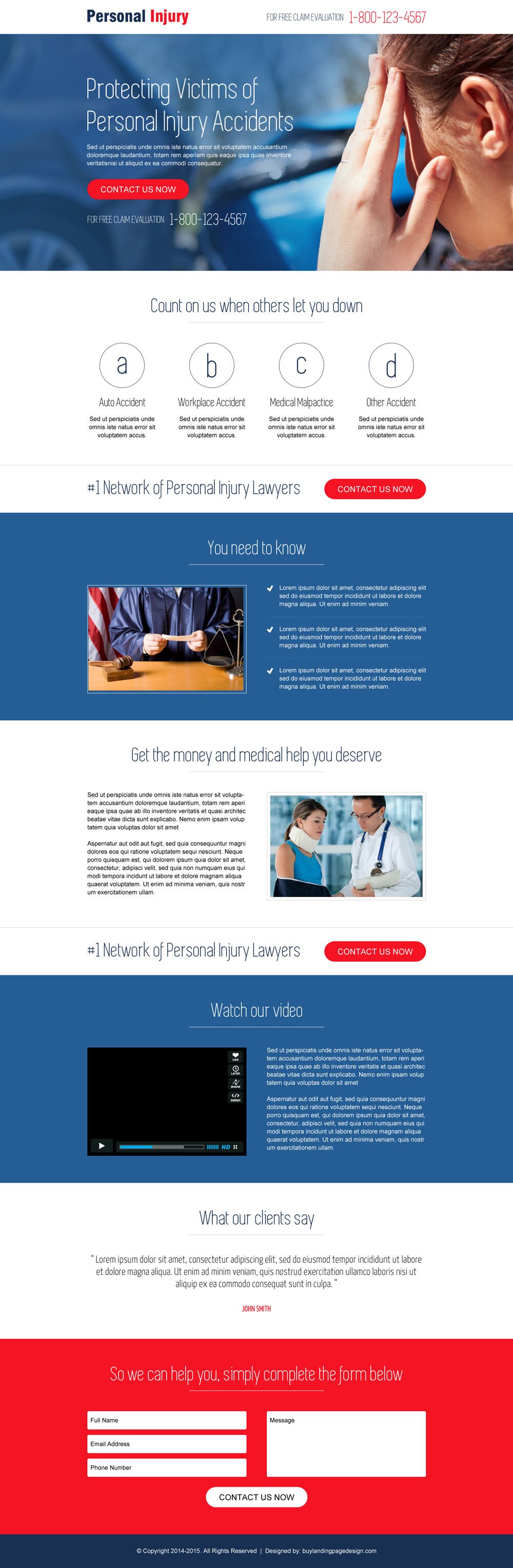 Personal Injury Landing Page Design